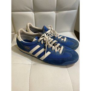 Adidas Dragon Sneakers Blue Gold Suede Leather Retro mens Size US 11.5 Awesome!